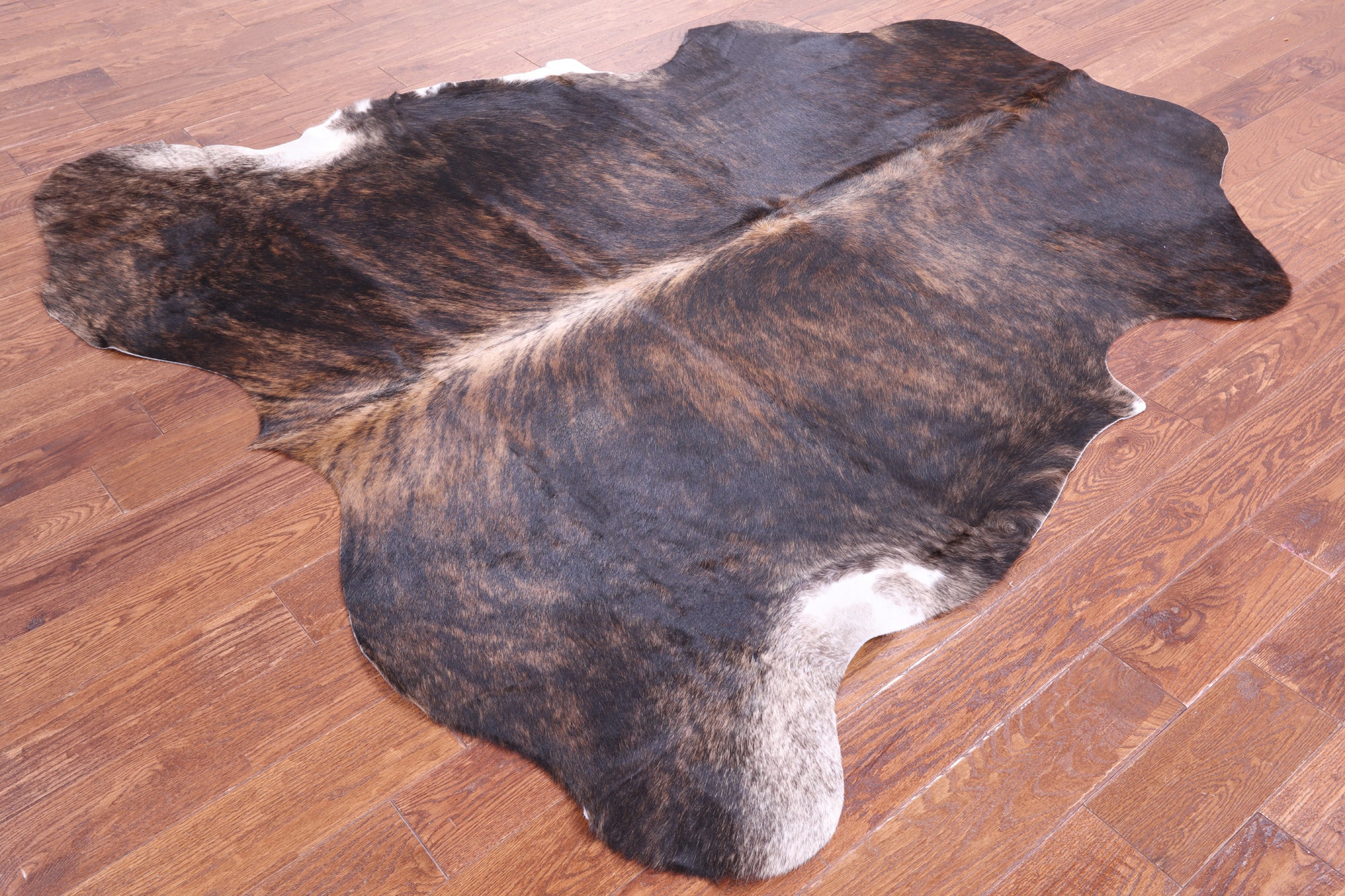 Brindle Natural Hair-On Cowhide Rug - 6' 11" X 6' 8" - Golden Nile