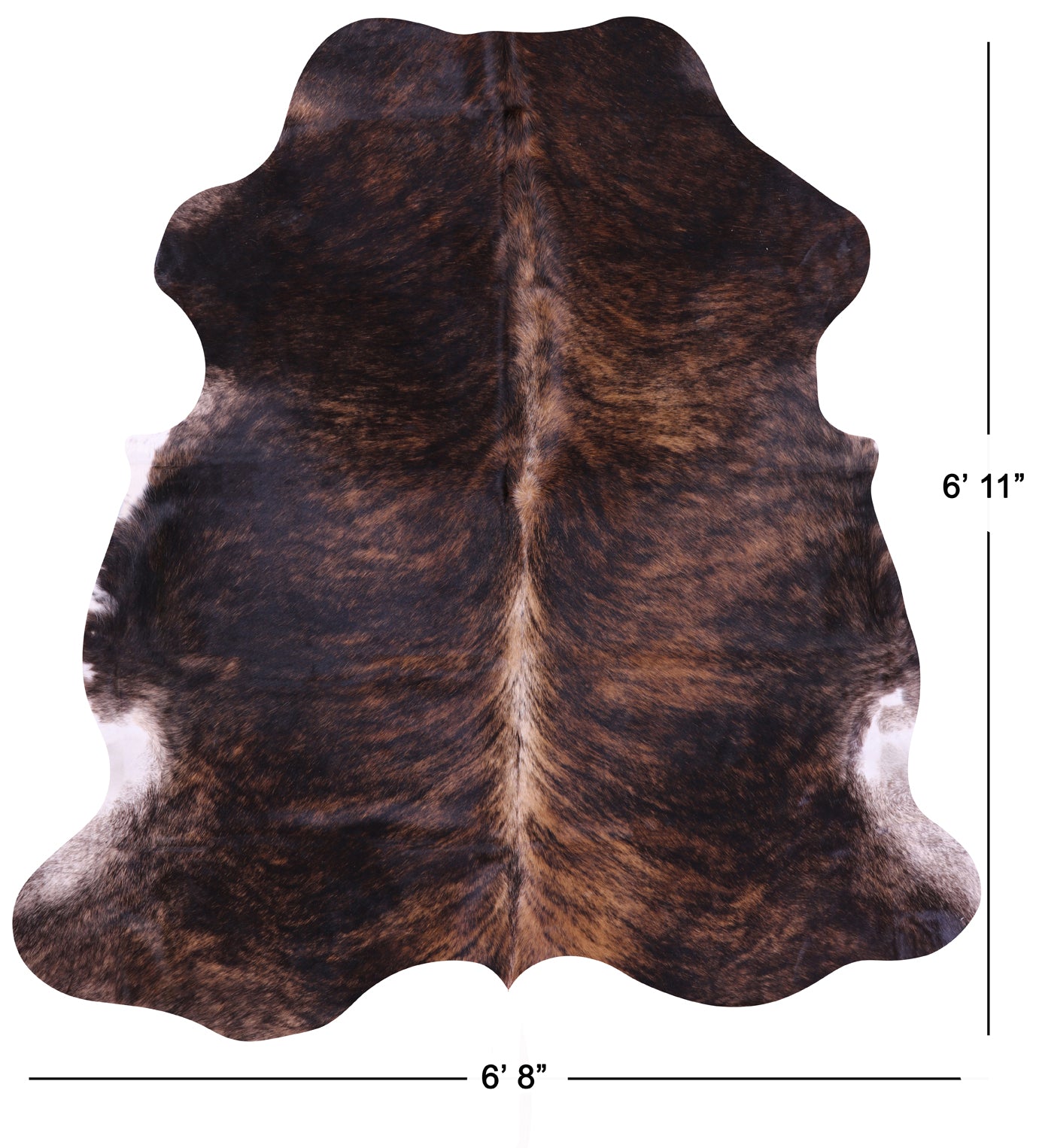 Brindle Natural Hair-On Cowhide Rug - 6' 11" X 6' 8" - Golden Nile