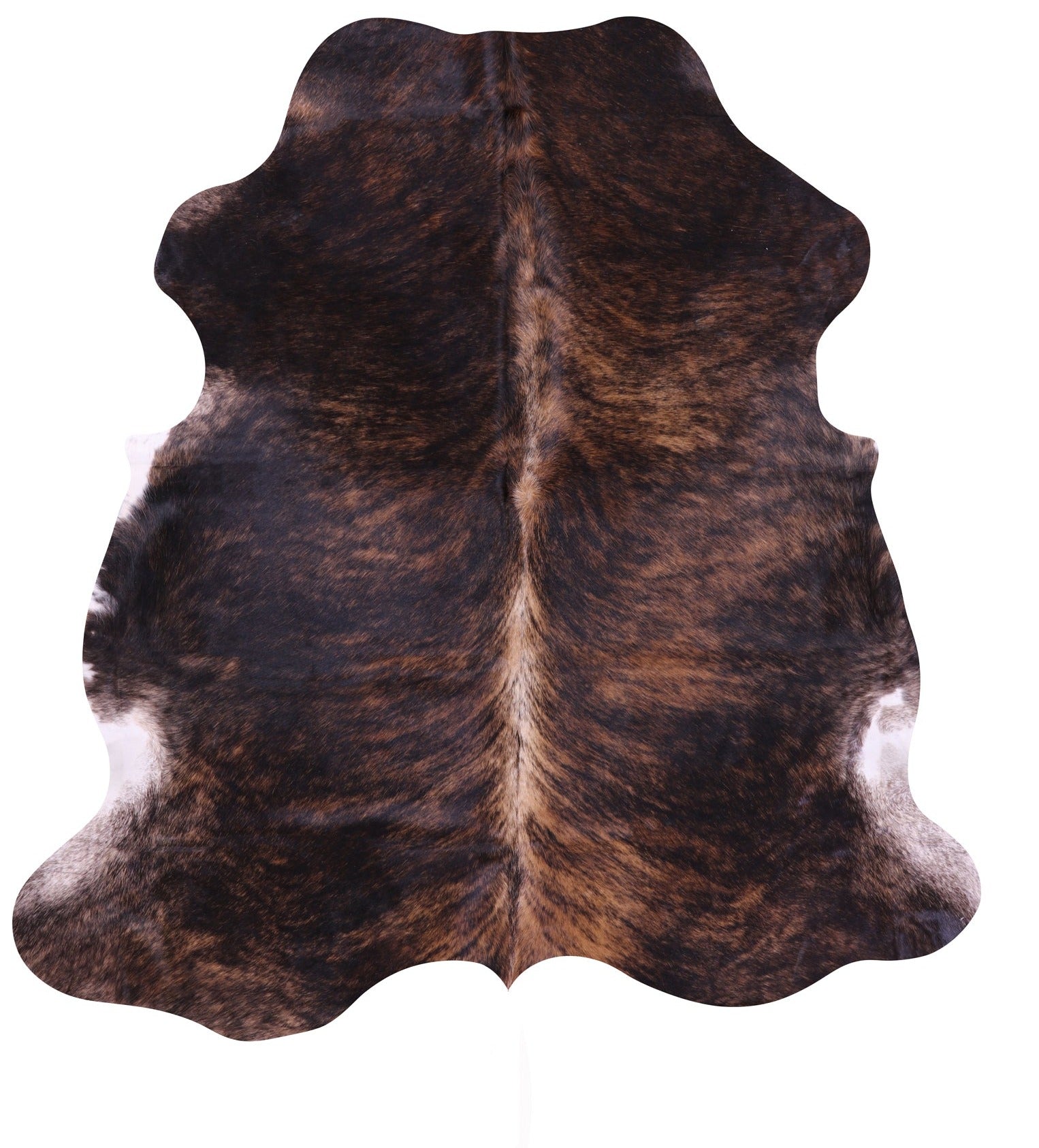 Brindle Natural Hair-On Cowhide Rug - 6' 11" X 6' 8" - Golden Nile