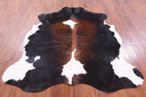 Tricolor Natural Hair-On Cowhide Rug - 7' 3" X 6' 2" - Golden Nile