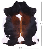 Tricolor Natural Hair-On Cowhide Rug - 7' 3" X 6' 2" - Golden Nile