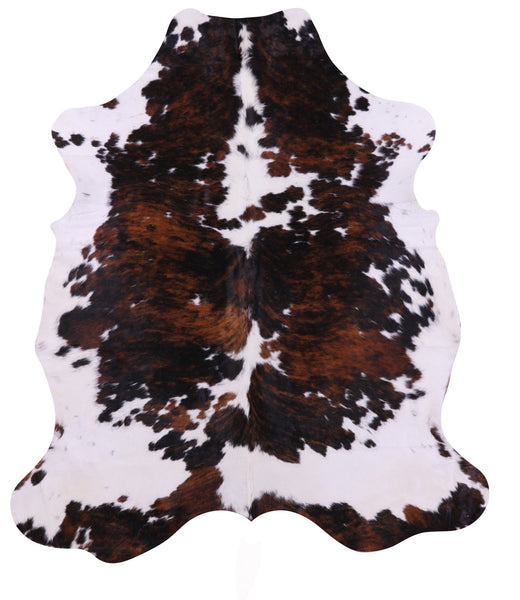 Tricolor Natural Hair-On Cowhide Rug - 7' 2" X 6' 2" - Golden Nile