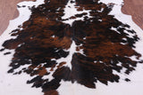 Tricolor Natural Hair-On Cowhide Rug - 7' 2" X 6' 2" - Golden Nile