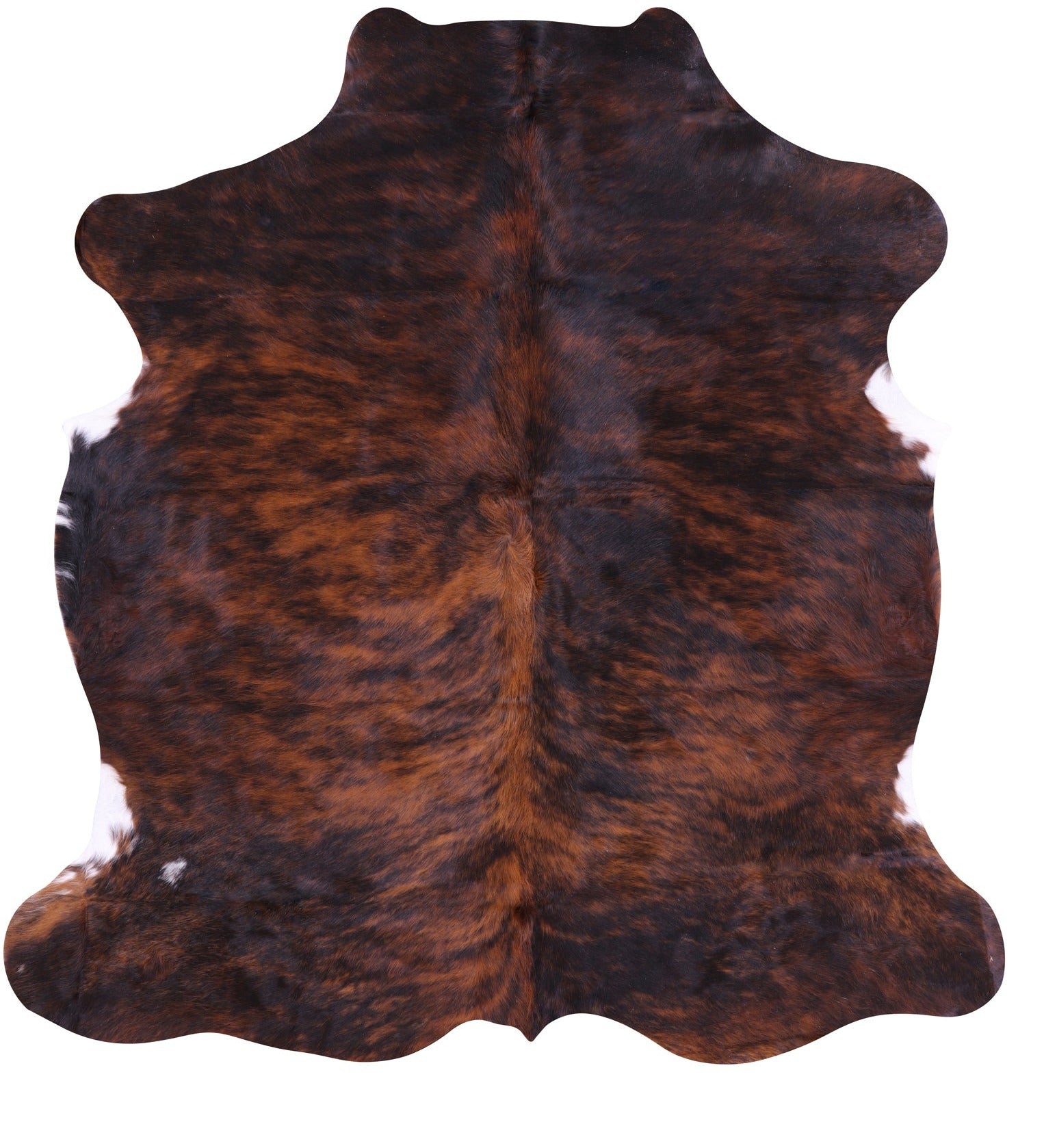 Brindle Natural Hair-On Cowhide Rug - 6' 8" X 6' 2" - Golden Nile