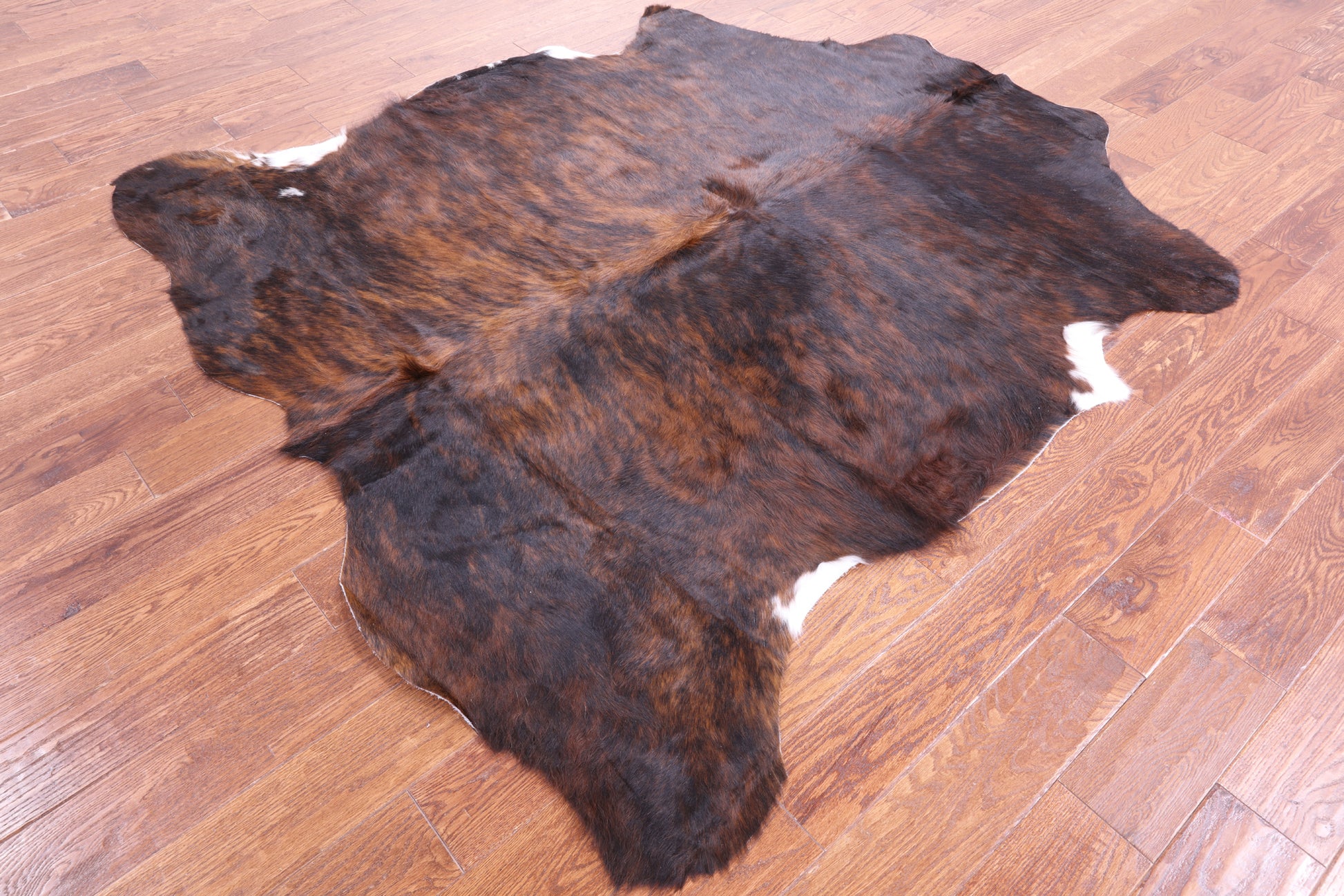 Brindle Natural Hair-On Cowhide Rug - 6' 8" X 6' 2" - Golden Nile