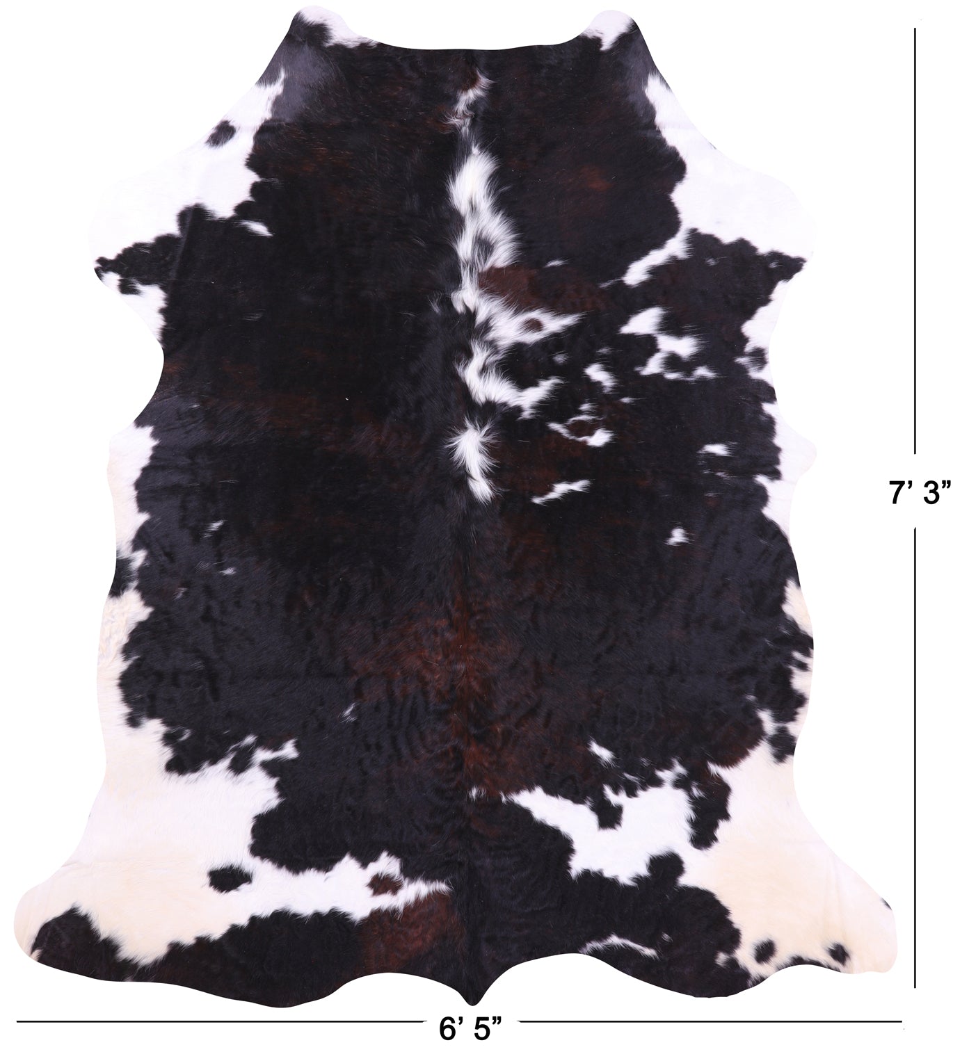 Natural Hair-On Cowhide Rug - 7' 3" X 6' 5" - Golden Nile