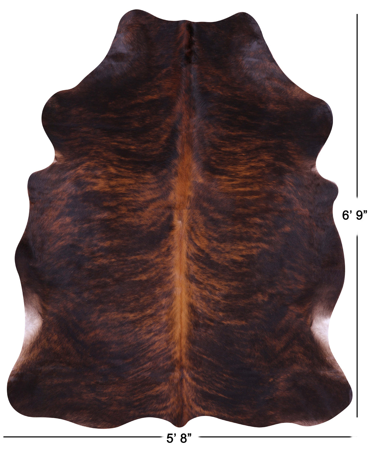 Natural Hair-On Cowhide Rug - 6' 9" X 5' 8" - Golden Nile