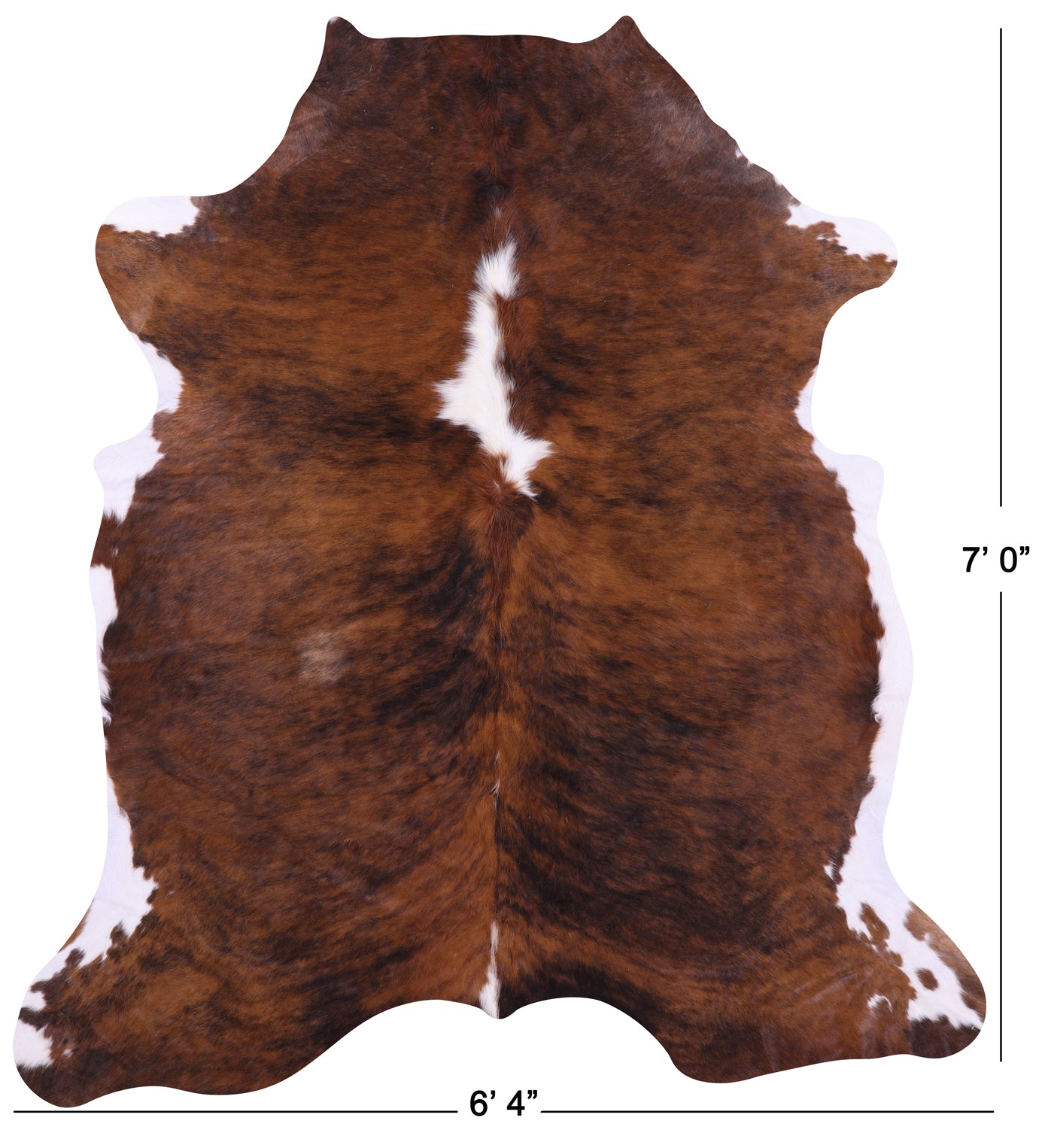 Natural Hair-On Cowhide Rug - 7' 0" X 6' 4" - Golden Nile