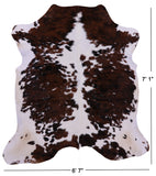 Natural Hair-On Cowhide Rug - 7' 1" X 6' 7" - Golden Nile