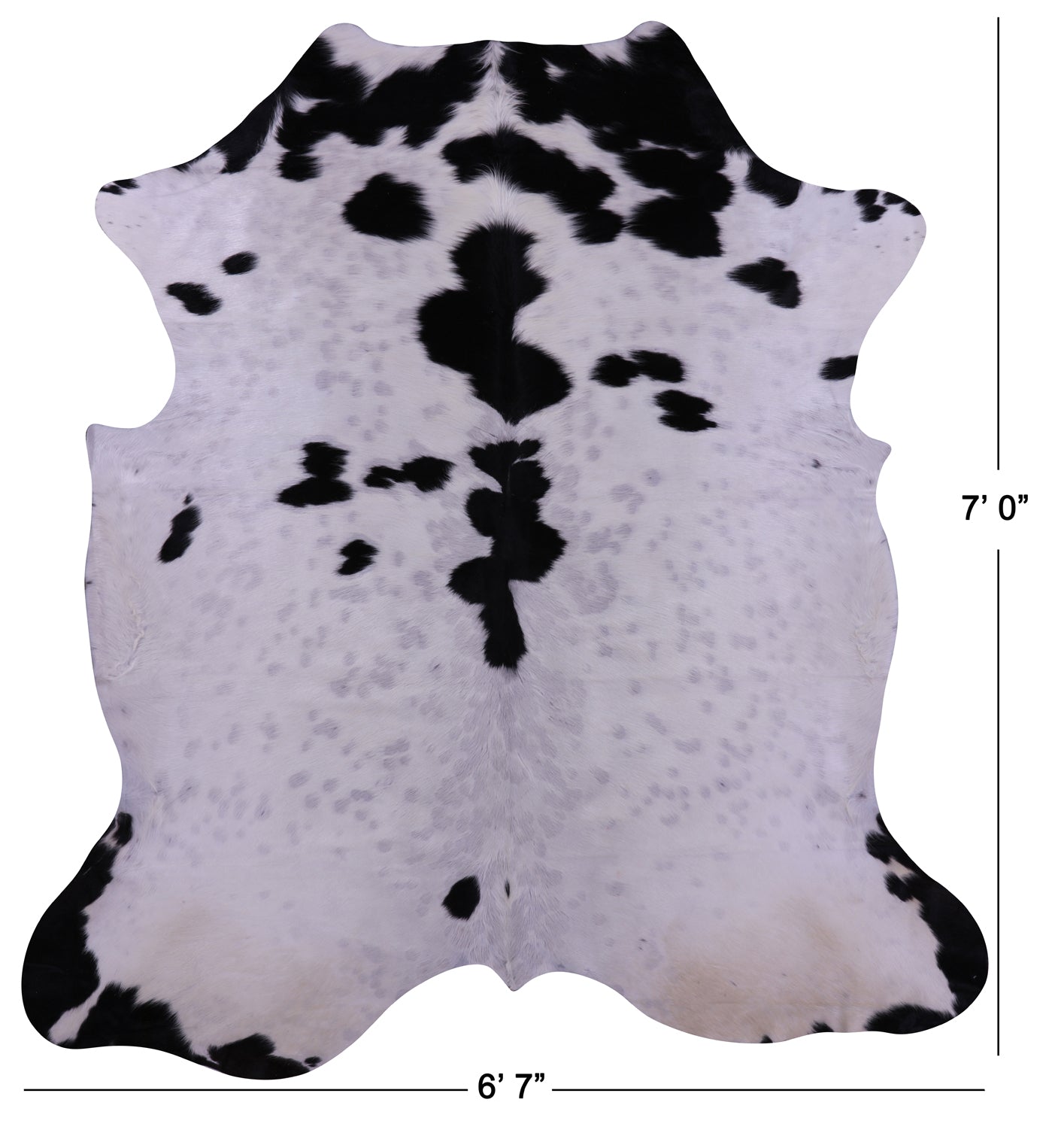 Natural Hair-On Cowhide Rug - 7' 0" X 6' 7" - Golden Nile