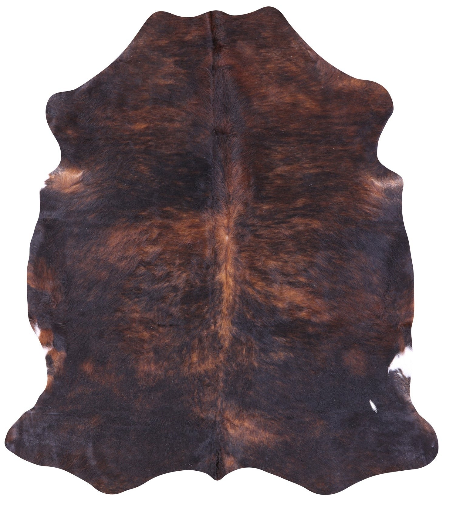 Brindle Natural Hair-On Cowhide Rug - 6' 9" X 6' 0" - Golden Nile