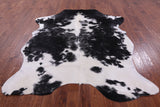 Black & White Natural Hair-On Cowhide Rug - 7' 7" X 6' 0" - Golden Nile