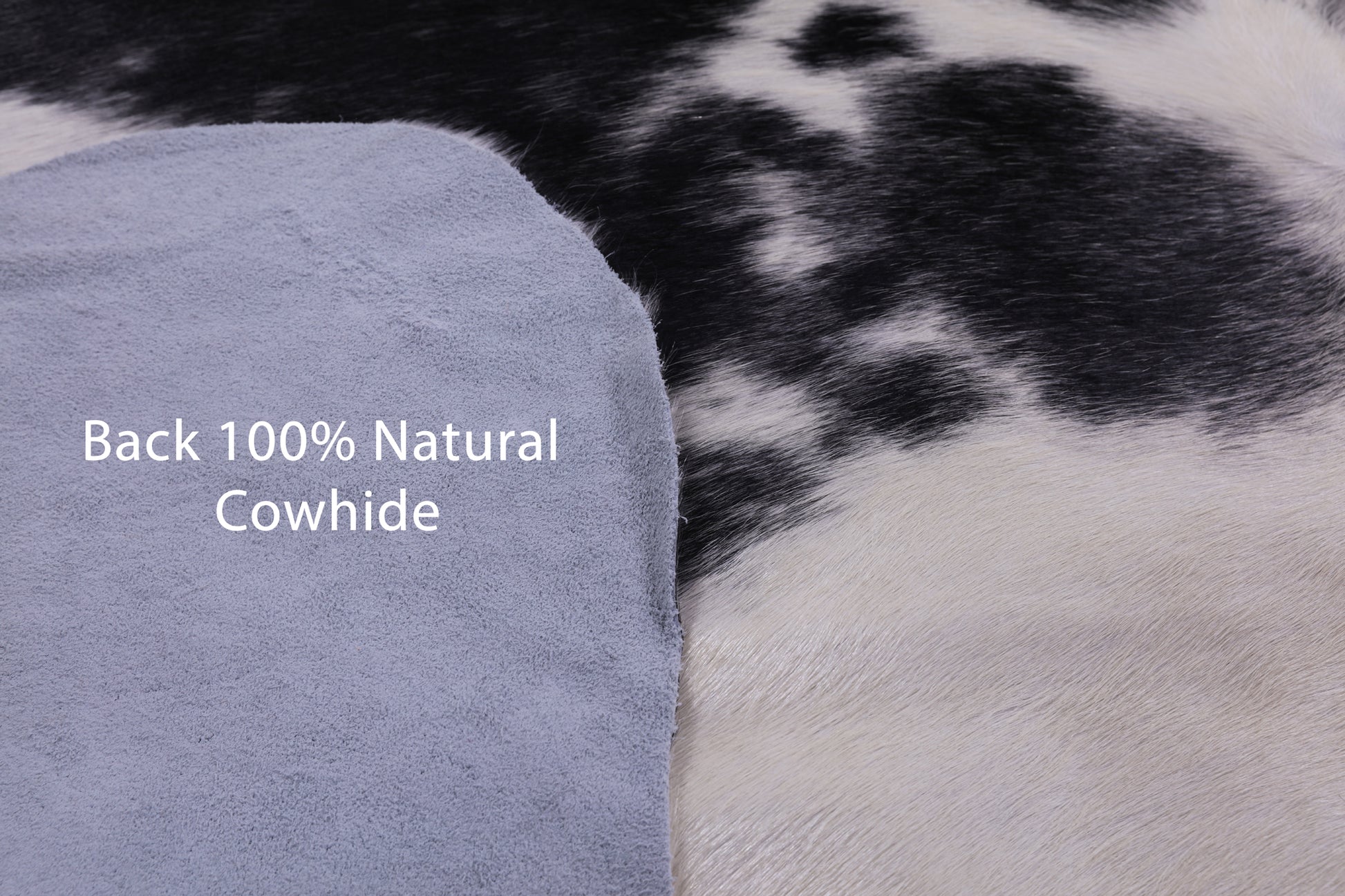 Black & White Natural Hair-On Cowhide Rug - 7' 7" X 6' 0" - Golden Nile