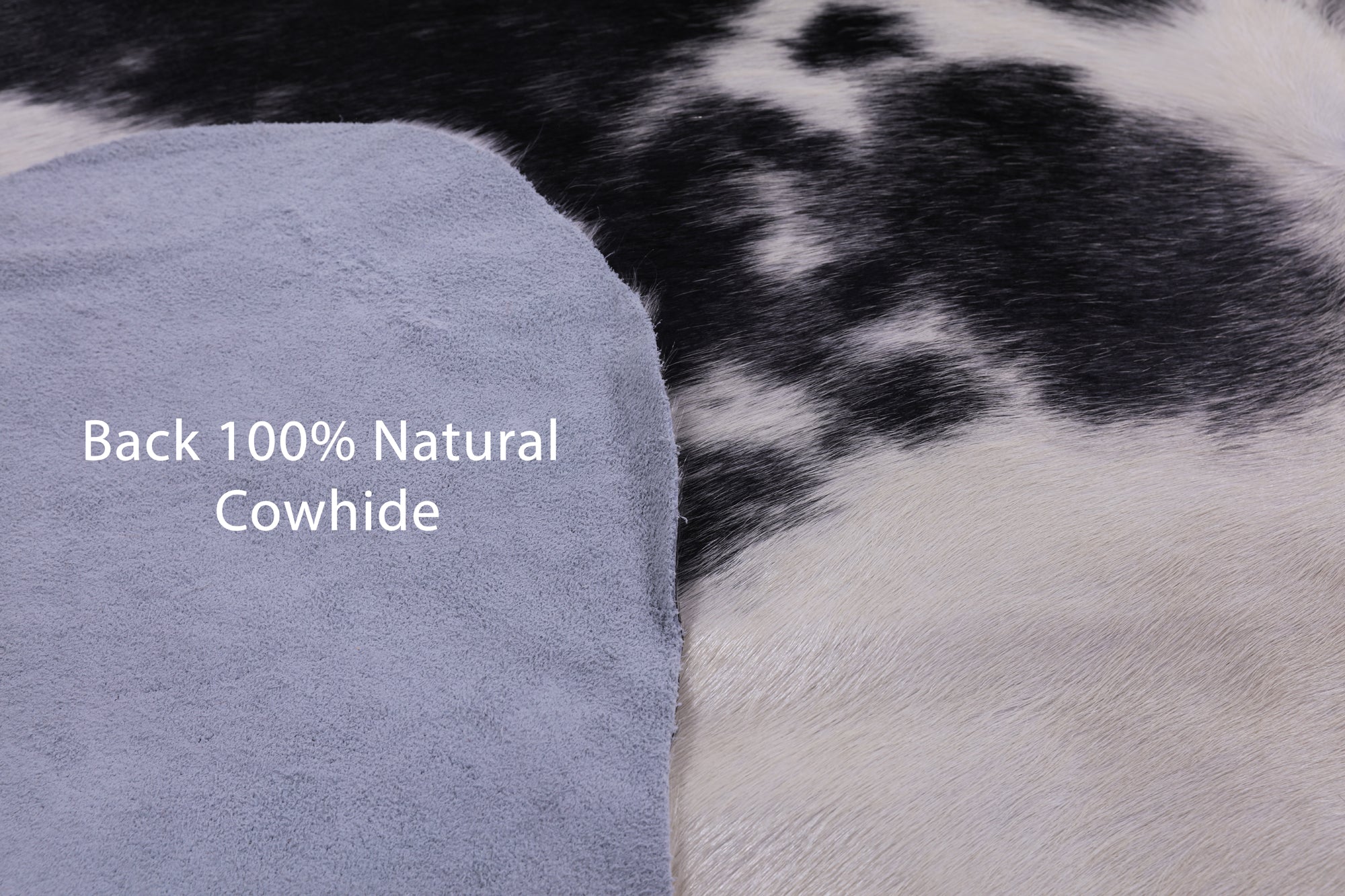 Black & White Natural Hair-On Cowhide Rug - 7' 7" X 6' 0" - Golden Nile