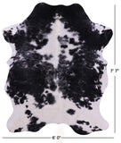 Black & White Natural Hair-On Cowhide Rug - 7' 7" X 6' 0" - Golden Nile