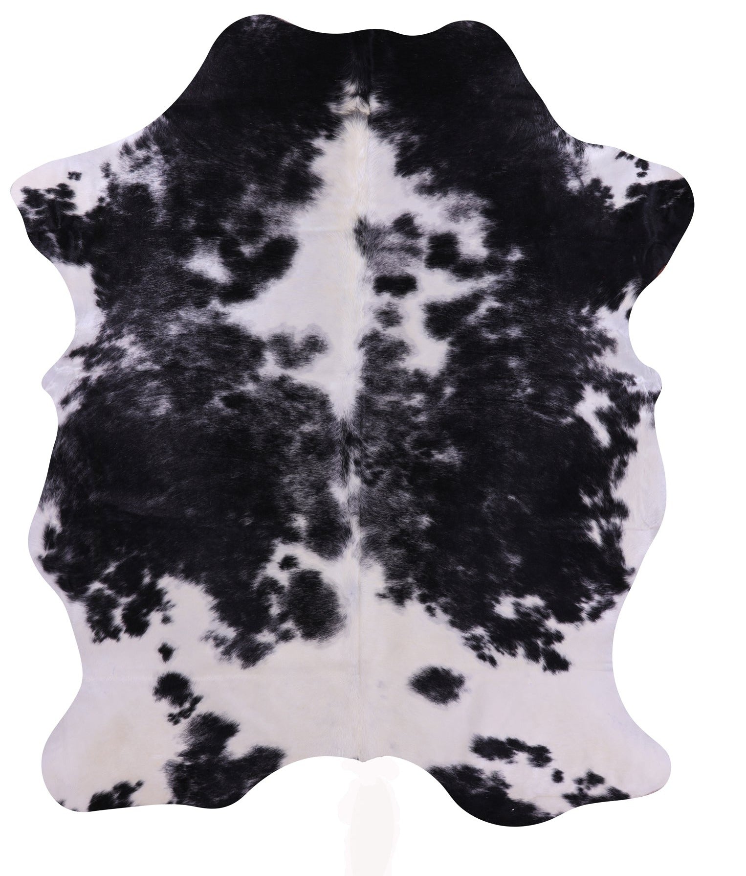 Black & White Natural Hair-On Cowhide Rug - 7' 7" X 6' 0" - Golden Nile