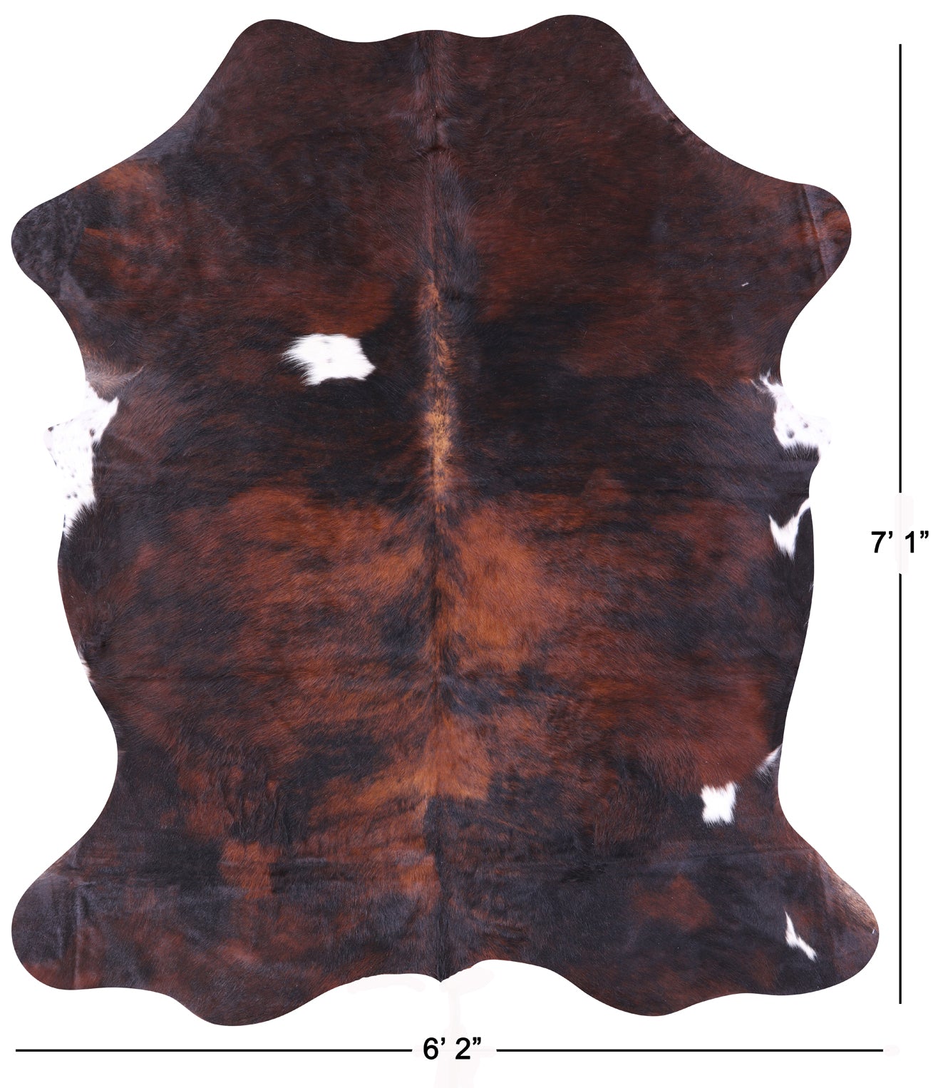 Natural Hair-On Cowhide Rug - 7' 1" X 6' 2" - Golden Nile
