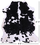 Black & White Natural Hair-On Cowhide Rug - 6' 11" X 6' 2" - Golden Nile