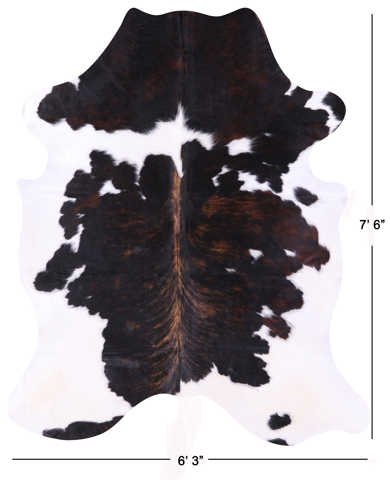 Natural Hair-On Cowhide Rug - 7' 6" X 6' 3" - Golden Nile
