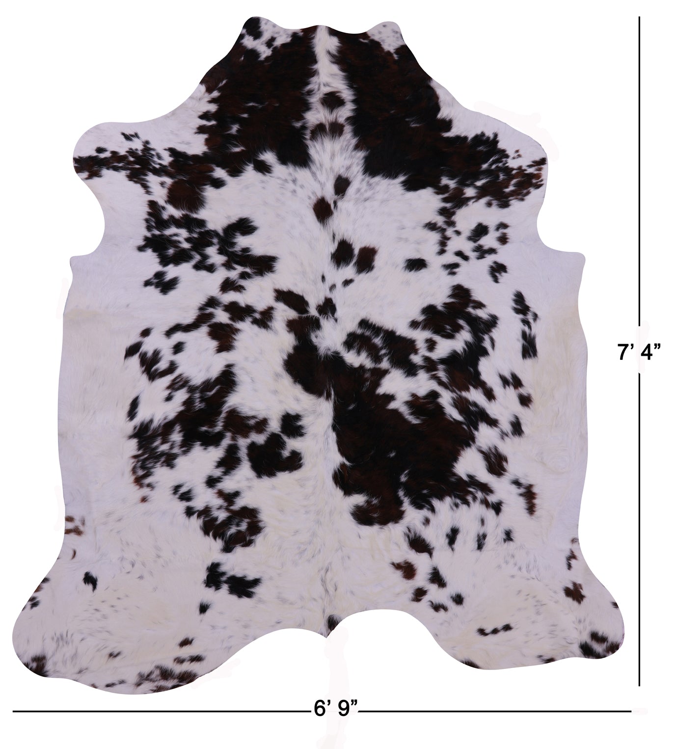 Natural Hair-On Cowhide Rug - 7' 4" X 6' 9" - Golden Nile