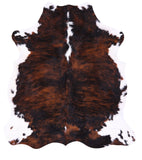 Tricolor Natural Hair-On Cowhide Rug - 5' 8" X 5' 1" - Golden Nile