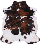 Tricolor Natural Hair-On Cowhide Rug - 5' 10" X 5' 3" - Golden Nile