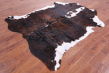 Tricolor Natural Hair-On Cowhide Rug - 7' 5" X 6' 2" - Golden Nile