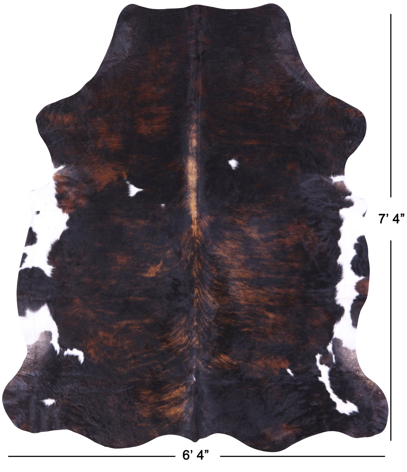 Natural Hair-On Cowhide Rug - 7' 4" X 6' 4" - Golden Nile