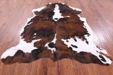 Tricolor Natural Hair-On Cowhide Rug - 7' 5" X 6' 6" - Golden Nile