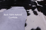 Black & White Natural Hair-On Cowhide Rug - 6' 1" X 5' 5" - Golden Nile