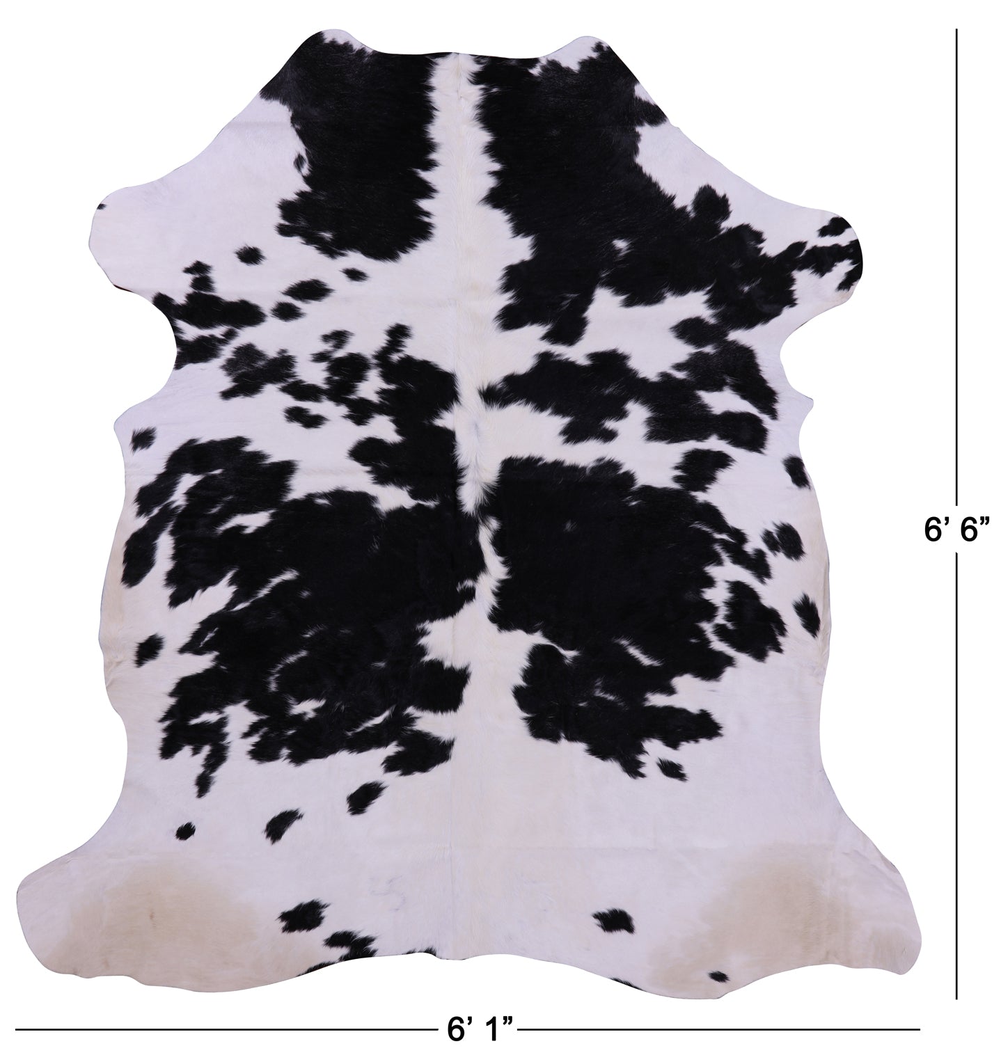 Natural Hair-On Cowhide Rug - 6' 6" X 6' 1" - Golden Nile