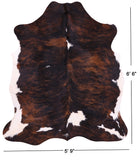 Tricolor Natural Hair-On Cowhide Rug - 6' 6" X 5' 9" - Golden Nile
