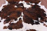 Tricolor Natural Hair-On Cowhide Rug - 6' 7" X 6' 3" - Golden Nile