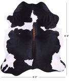 Black & White Natural Hair-On Cowhide Rug - 6' 9" X 6' 0" - Golden Nile