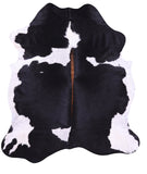 Black & White Natural Hair-On Cowhide Rug - 6' 9" X 6' 0" - Golden Nile