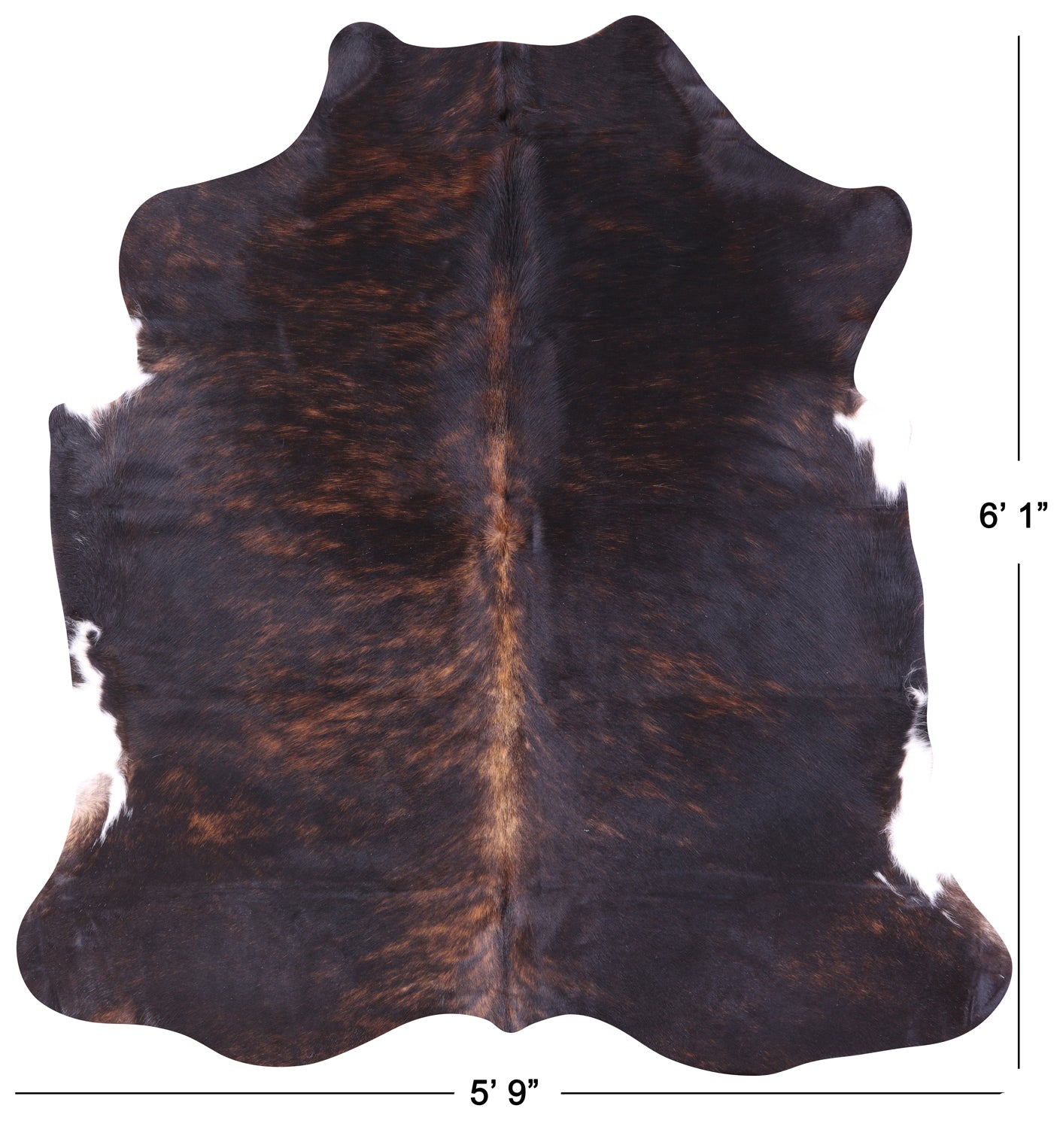 Natural Hair-On Cowhide Rug - 6' 1" X 5' 9" - Golden Nile
