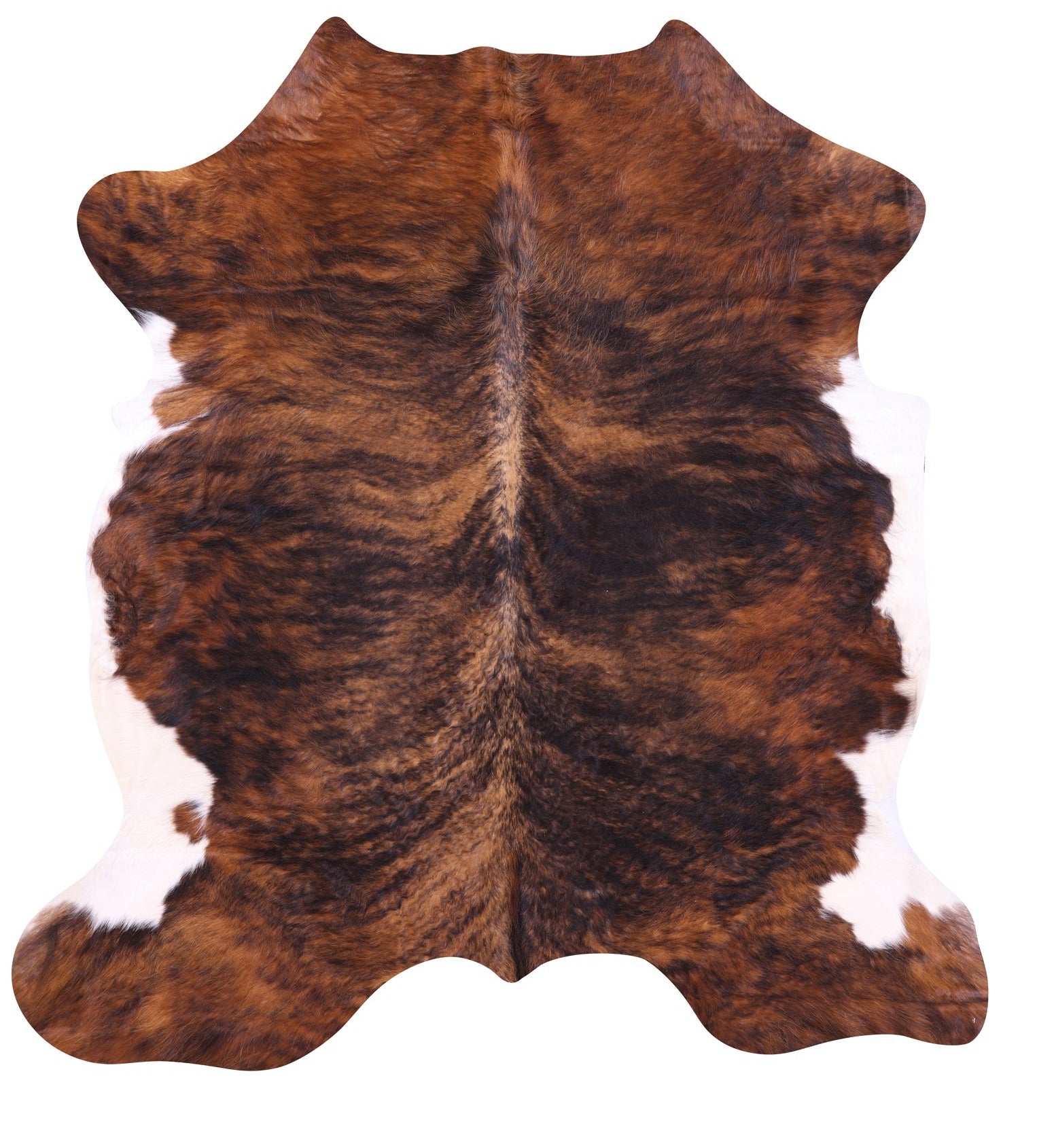 Brindle Natural Hair-On Cowhide Rug - 6' 8" X 6' 0" - Golden Nile