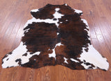 Tricolor Natural Hair-On Cowhide Rug - 6' 3" X 5' 10" - Golden Nile