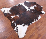 Tricolor Natural Hair-On Cowhide Rug - 6' 3" X 5' 10" - Golden Nile