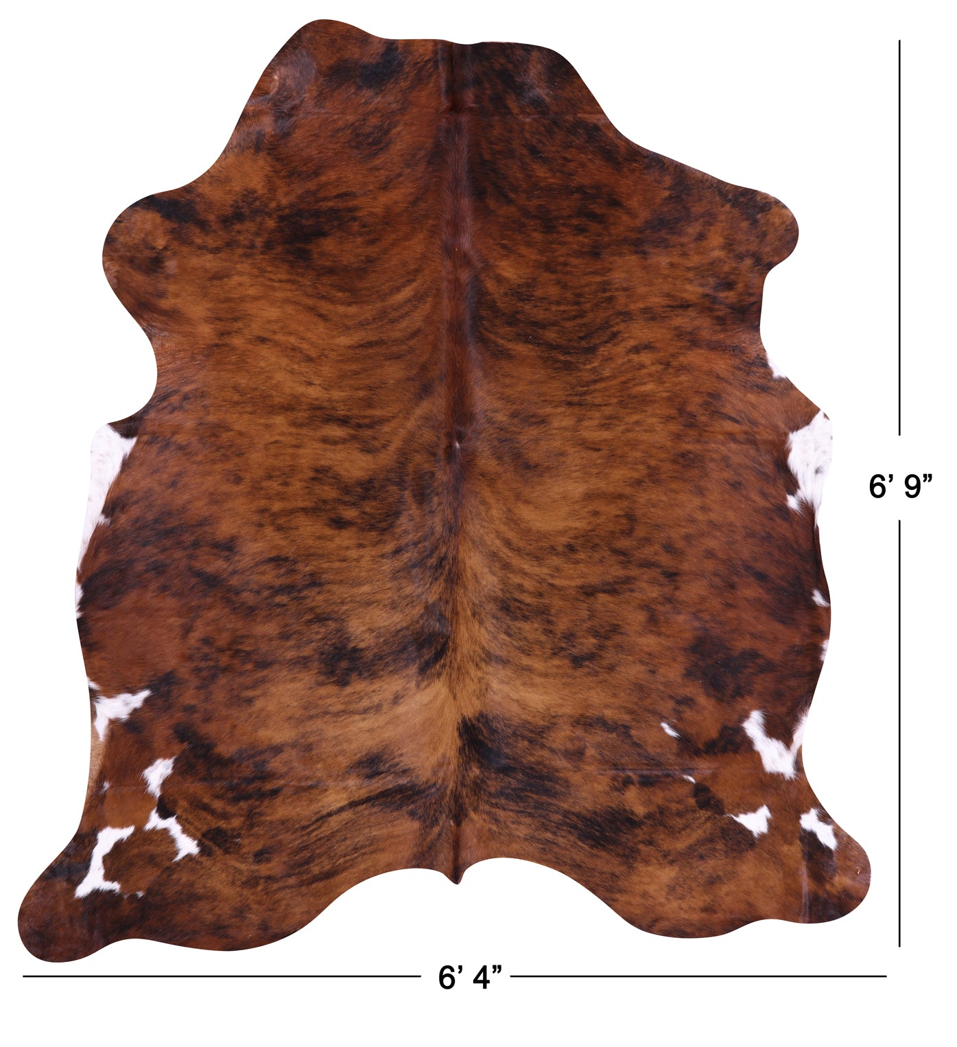 Natural Hair-On Cowhide Rug - 6' 9" X 6' 4" - Golden Nile