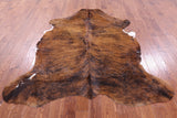 Brindle Natural Hair-On Cowhide Rug - 7' 3" X 6' 3" - Golden Nile