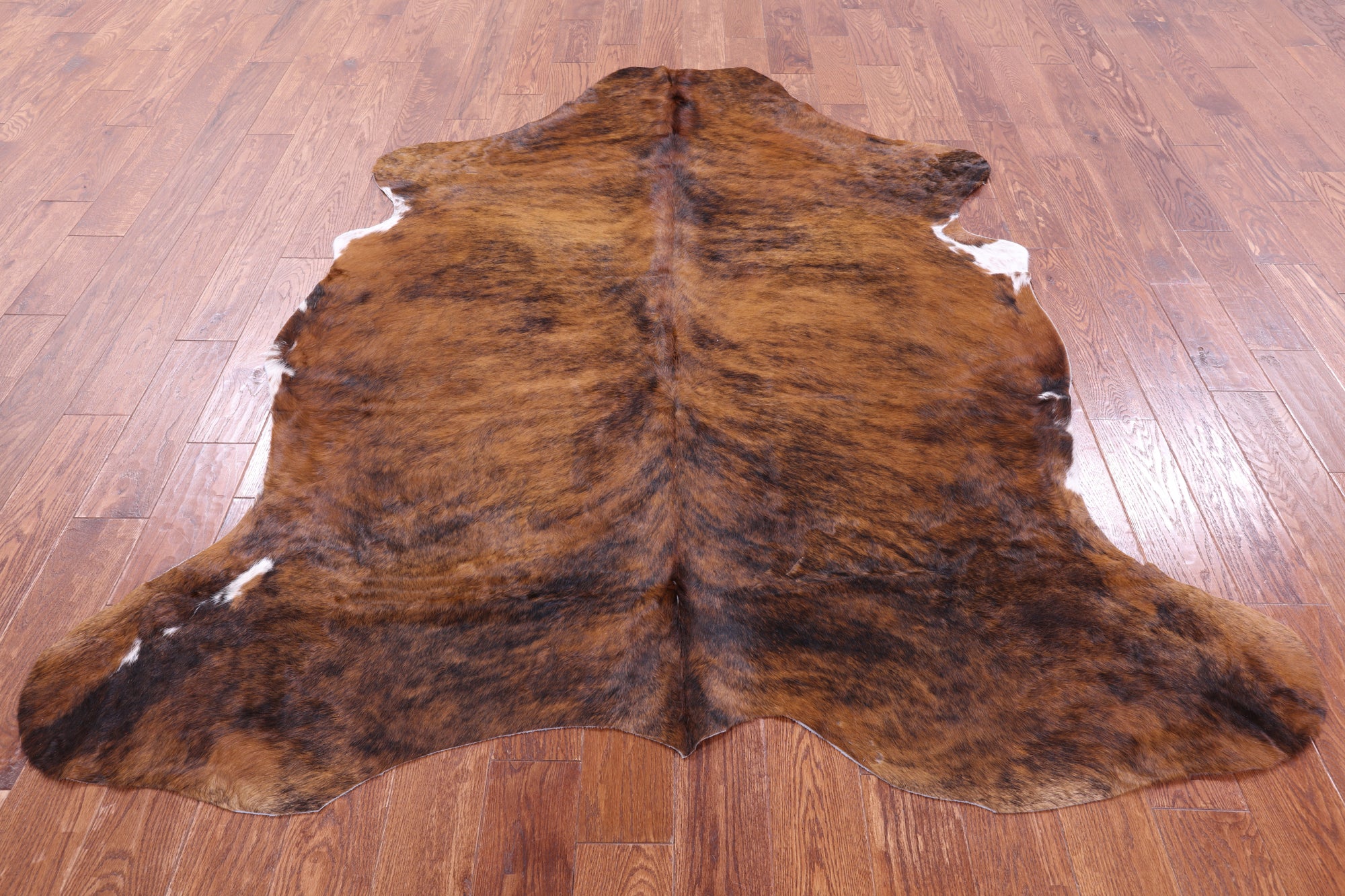 Brindle Natural Hair-On Cowhide Rug - 7' 3" X 6' 3" - Golden Nile