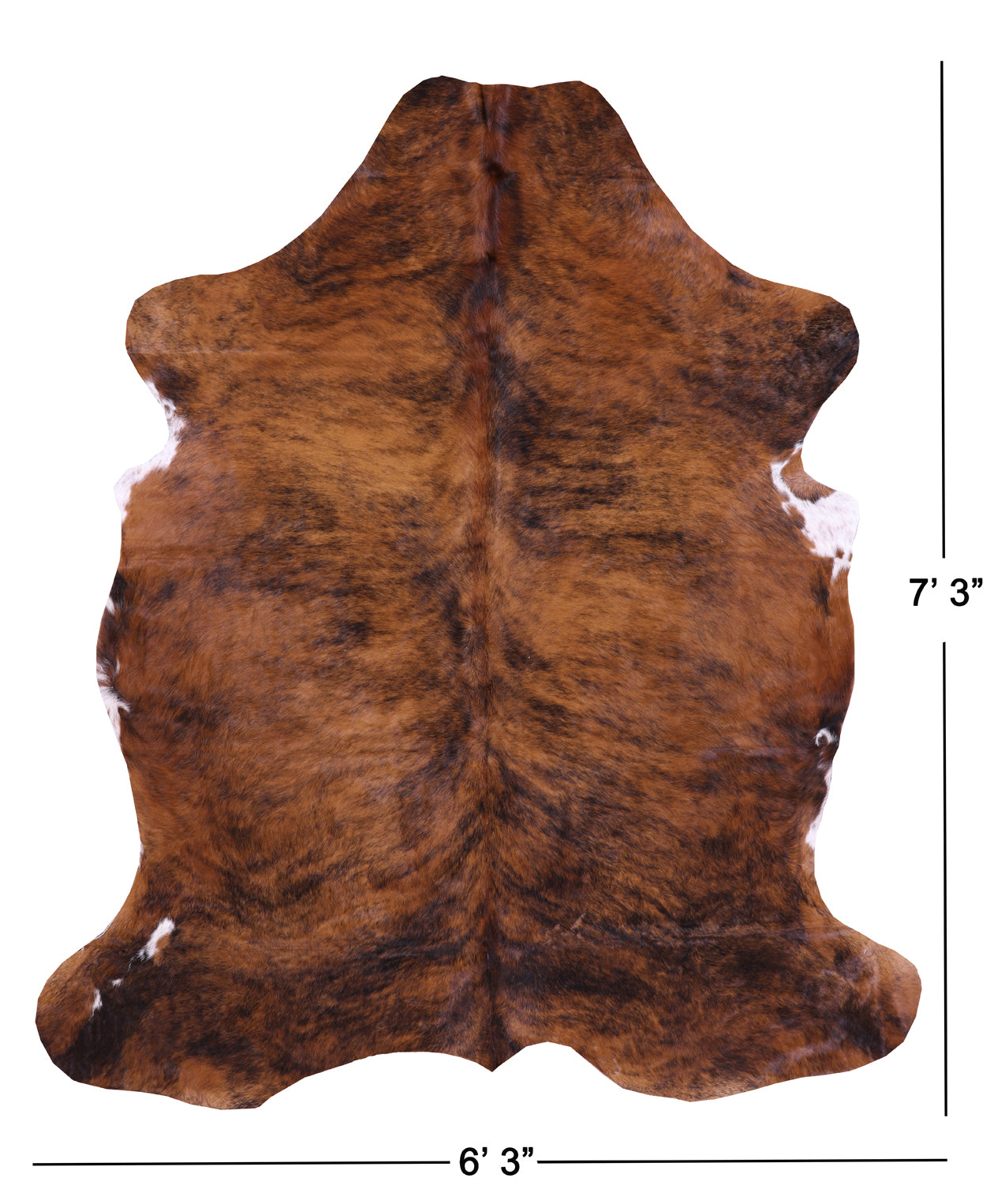Brindle Natural Hair-On Cowhide Rug - 7' 3" X 6' 3" - Golden Nile