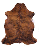 Brindle Natural Hair-On Cowhide Rug - 7' 3" X 6' 3" - Golden Nile