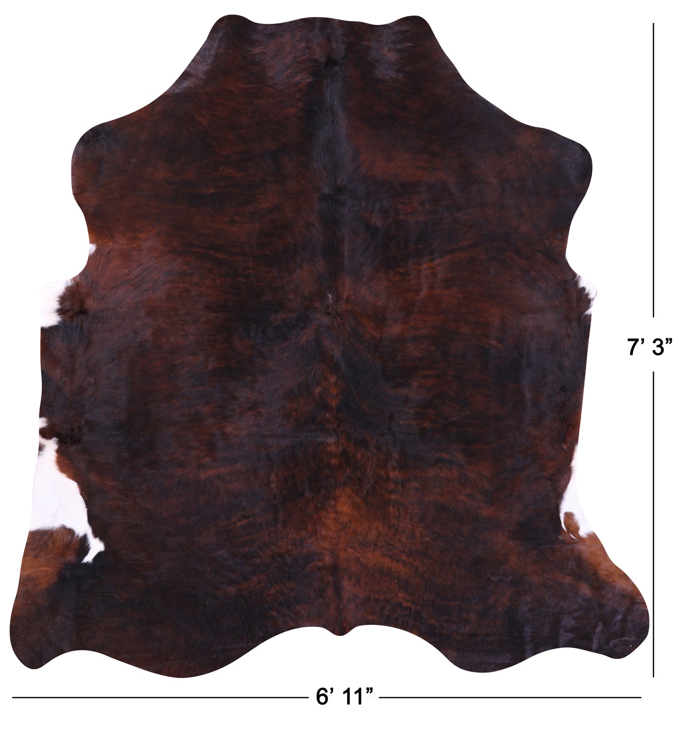 Natural Hair-On Cowhide Rug - 7' 3" X 6' 11" - Golden Nile