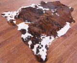 Tricolor Natural Hair-On Cowhide Rug - 5' 10" X 5' 10" - Golden Nile