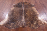 Gold Metallic Natural Hair-On Cowhide Rug - 6' 2" X 5' 10" - Golden Nile