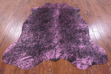 Pink Metallic Natural Hair-On Cowhide Rug - 7' 0" X 6' 3" - Golden Nile