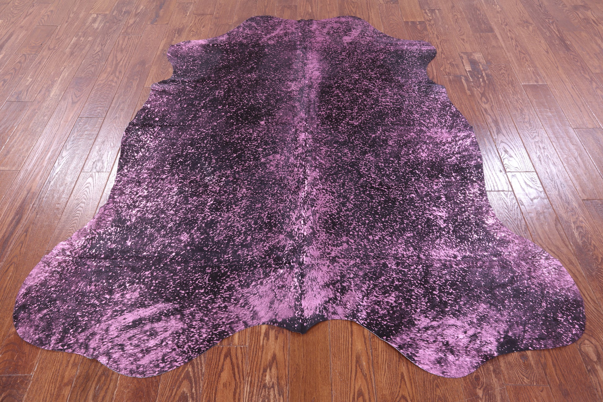 Pink Metallic Natural Hair-On Cowhide Rug - 7' 0" X 6' 3" - Golden Nile