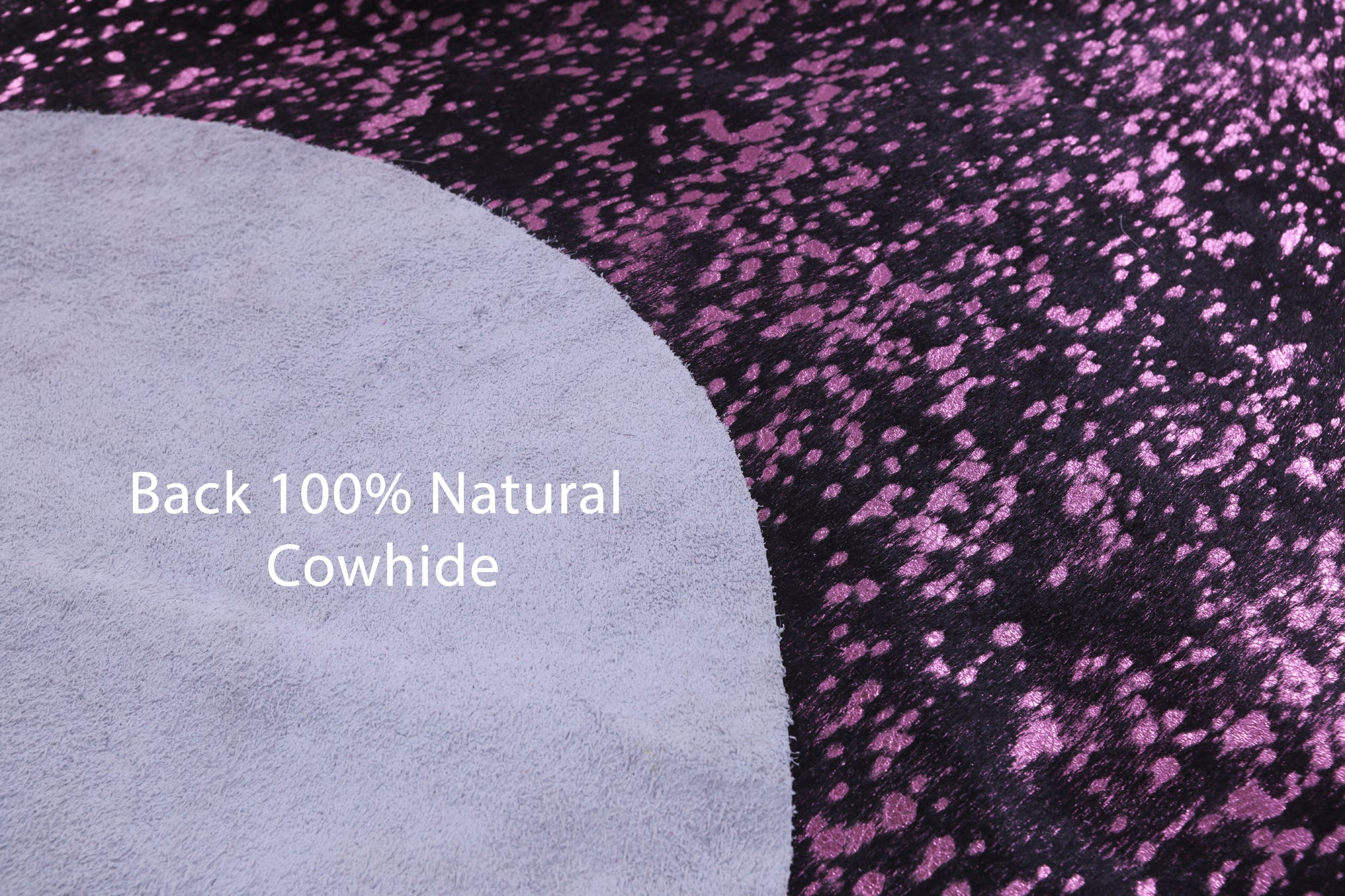 Pink Metallic Natural Hair-On Cowhide Rug - 7' 0" X 6' 3" - Golden Nile